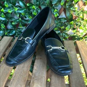 A New Day Black and Gold Loafers Slip-Ons